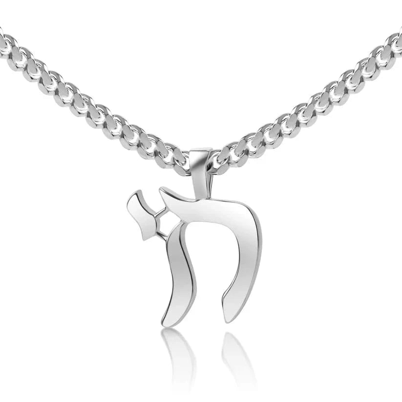 Alef Bet - Chai Sterling Silver Bold Necklace for Men - ModernTribe