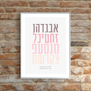 The Verse Prints Personalized Aleph Bet - Pink