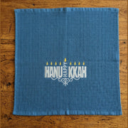 Three Generations Tea Towels Embroidered Happy Hanukkah Waffle Weave Tea Towel - Blue