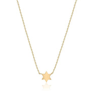 Alef Bet Necklaces Solid Gold Petite Jewish Star Necklace - Gold, White Gold or Rose Gold