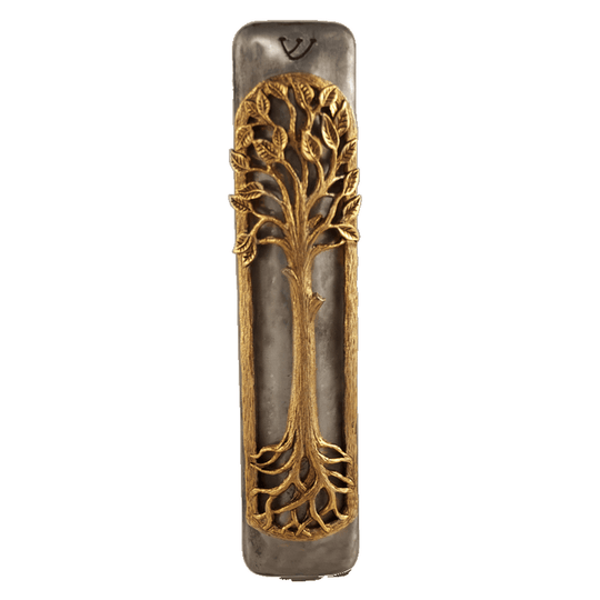 24k Gold-Plated Tree of Eden Mezuzah