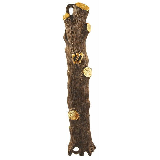 24k Gold-Plated Tree Trunk Mezuzah
