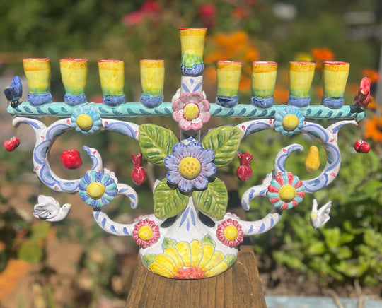 Small Tree of Life Menorah by Liz Lauter