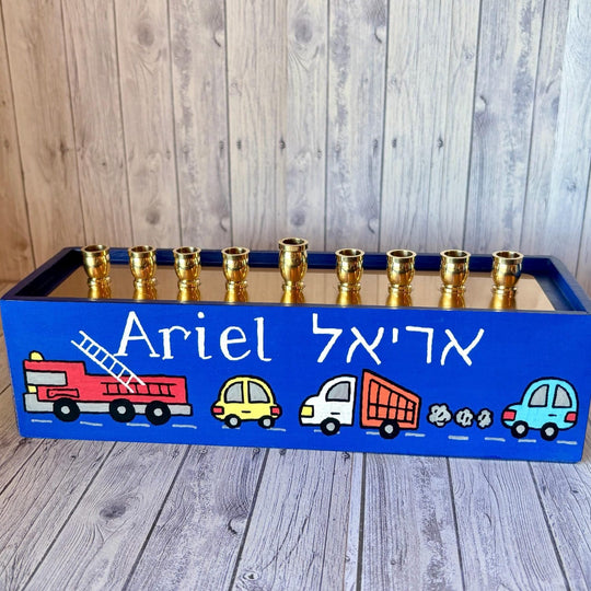 Personalized Vehicles Menorah - Royal Blue