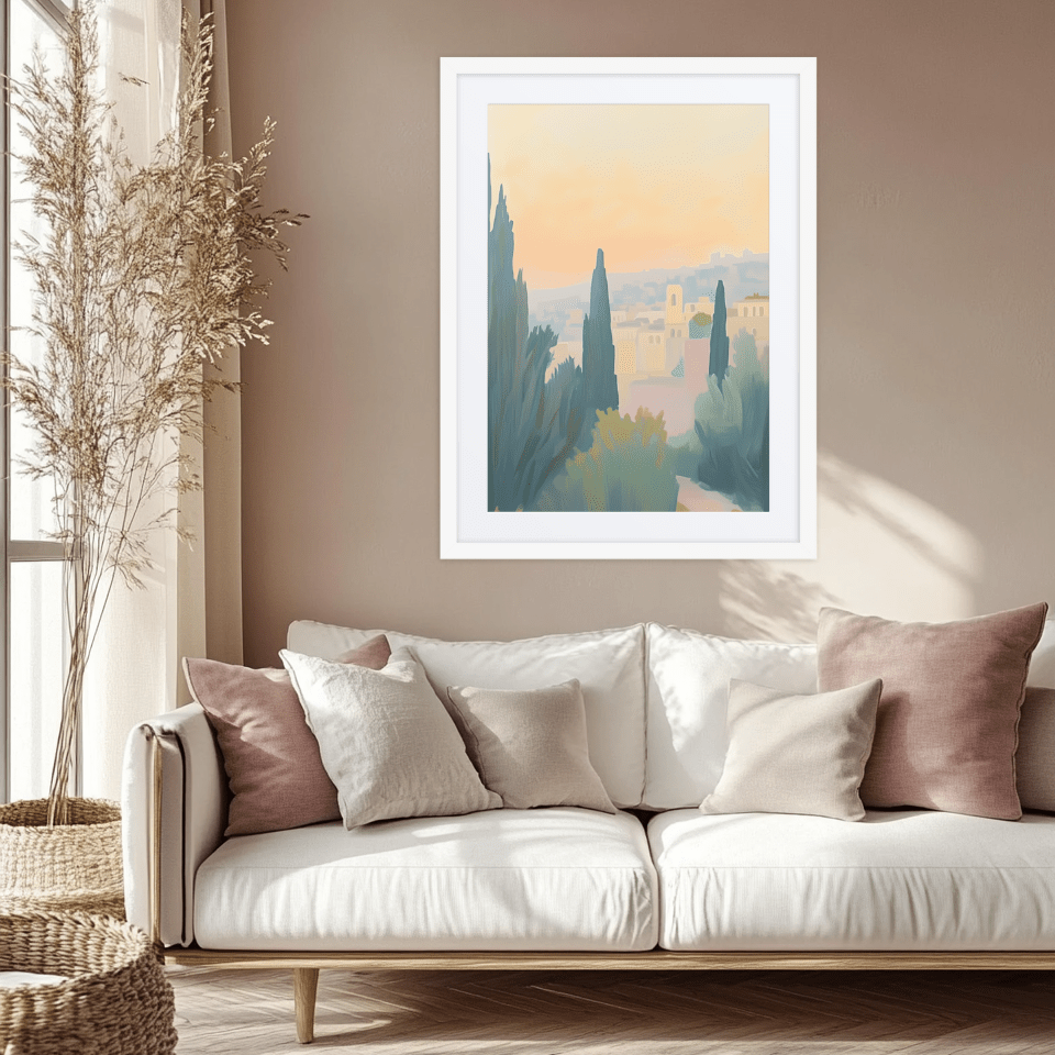 Beraishis - View from the Israeli Hilltop Framed Print by Beraishis - ModernTribe