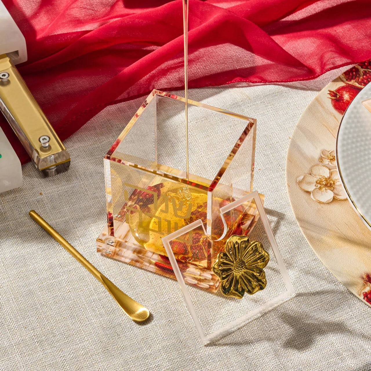 Waterdale Collection - Painted Pomegranate Honey Dish - ModernTribe