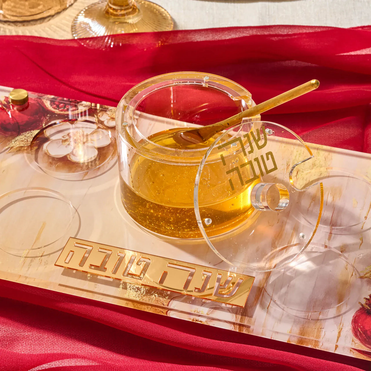 Waterdale Collection - Painted Pomegranate Simanim Tray - ModernTribe