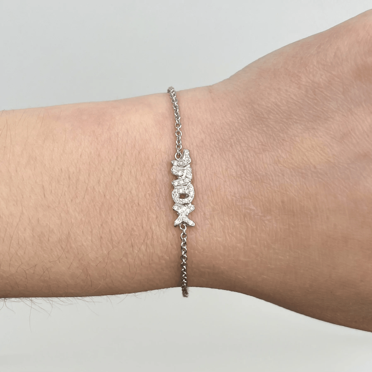 Elisa Solomon - Diamond Hebrew Name Bracelet by Elisa Solomon - Platinum or 14k Yellow, White or Rose Gold - ModernTribe