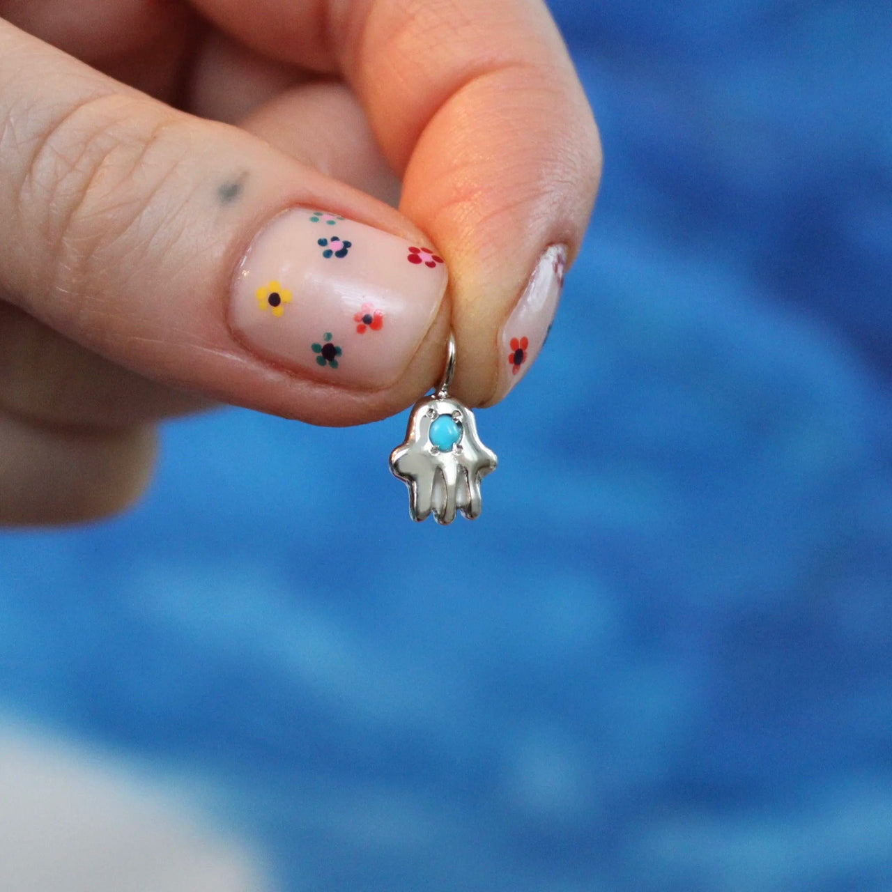 Elisa Solomon - Custom Stone Hamsa Charm by Elisa Solomon - 14k Yellow, Rose or White Gold - ModernTribe