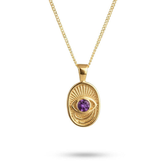 Window to the Soul Pink Sapphire Evil Eye Necklace - 14k Gold