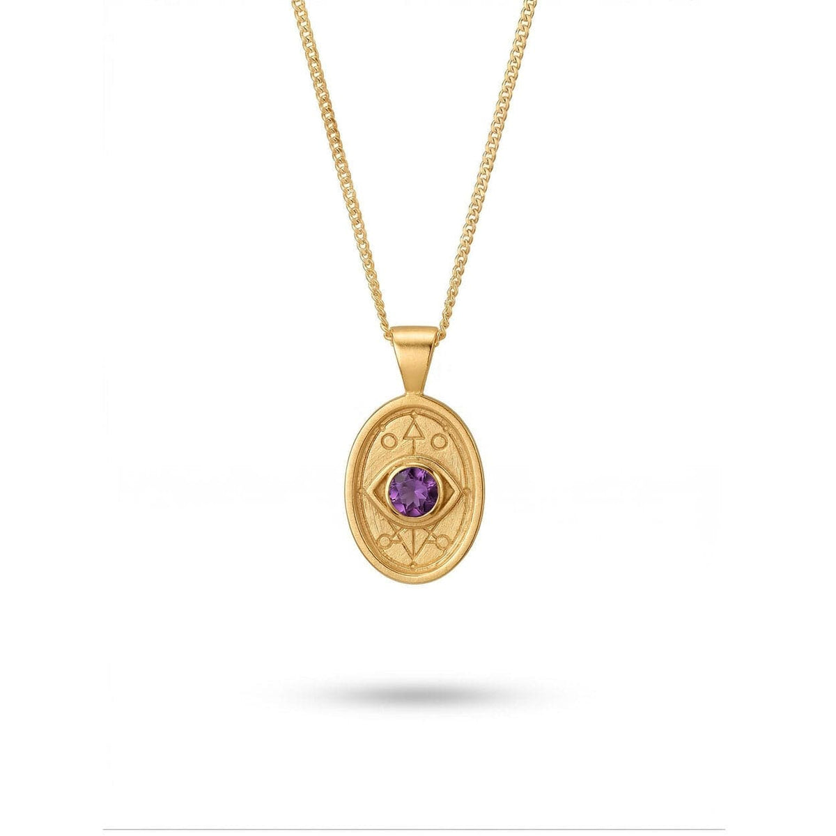 Wisdom and Sefirot necklace in solid 14k gold with purple sapphire by Sages & Souls