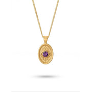 Wisdom and Sefirot necklace in solid 14k gold with purple sapphire by Sages & Souls