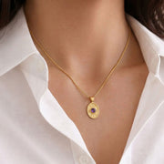 Wisdom and Sefirot necklace in 14k gold, worn