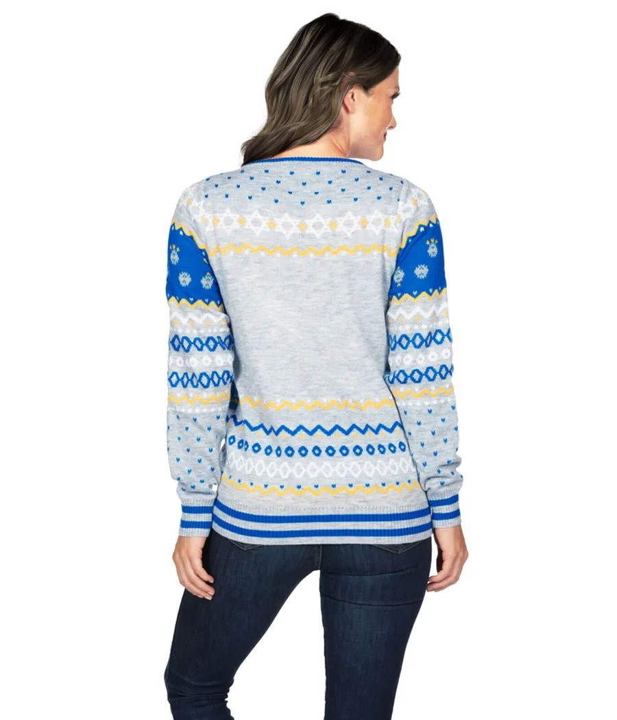 Tipsy Elves - Women's Reversible Menorah Sequin Sweater by Tipsy Elves (Sizes XS - 5XL) - ModernTribe