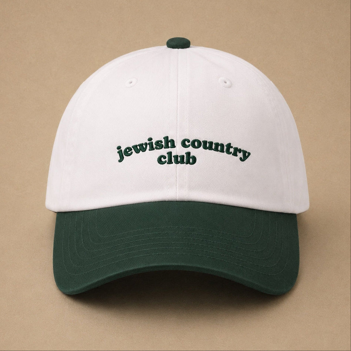Yiddish Dad Hats Hats Jewish Country Club Dad Hat - Cream and Green