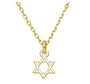 Alef Bet Necklaces Tiny Jewish Star of David Necklace - Sterling Silver or Gold