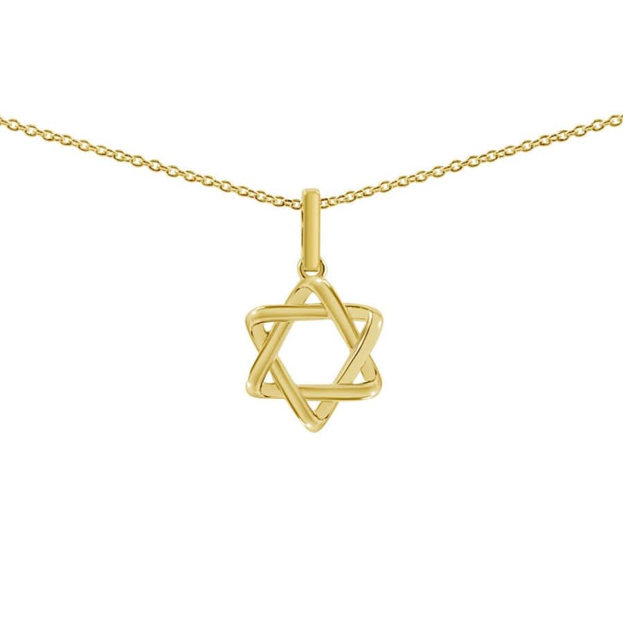 Alef Bet - Curvy Star of David Necklace - 14k Yellow, White or Rose Gold - ModernTribe