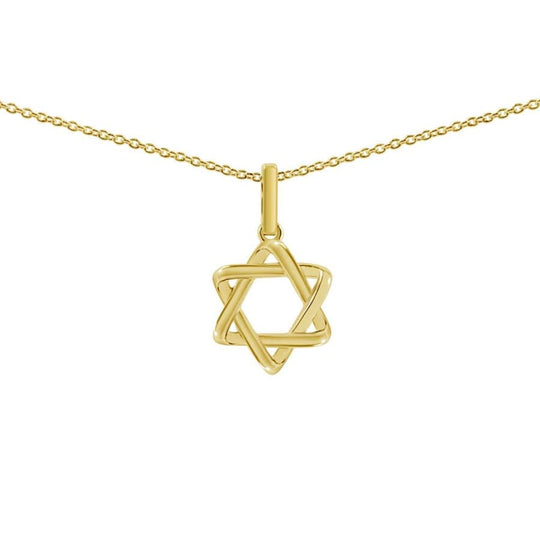 Curvy Star of David Necklace - 14k Yellow, White or Rose Gold