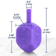 Zion Judaica Dreidels 30 Pack Medium Plastic Dreidels - Multicolored