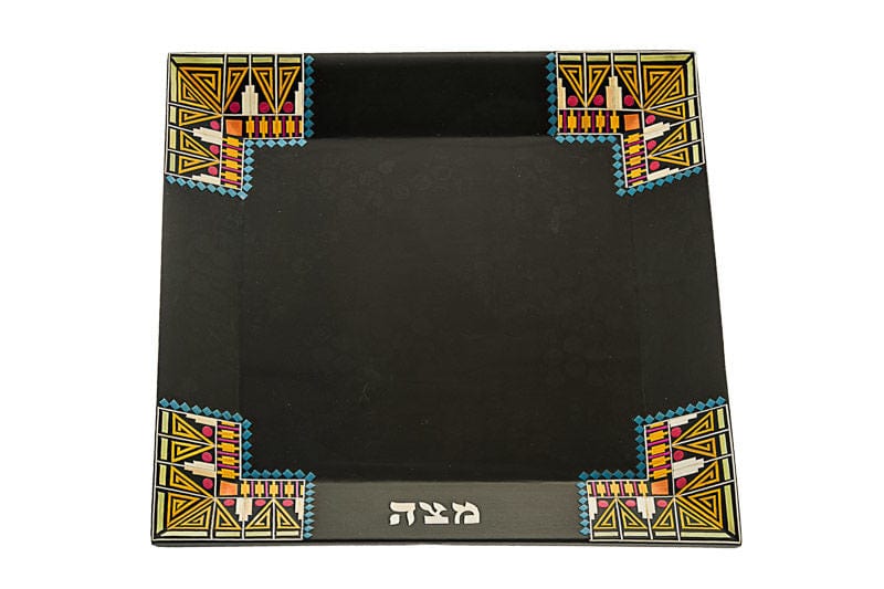 Copa Judaica Matzah Plates Pharonic Dark Wood Matzah Plate