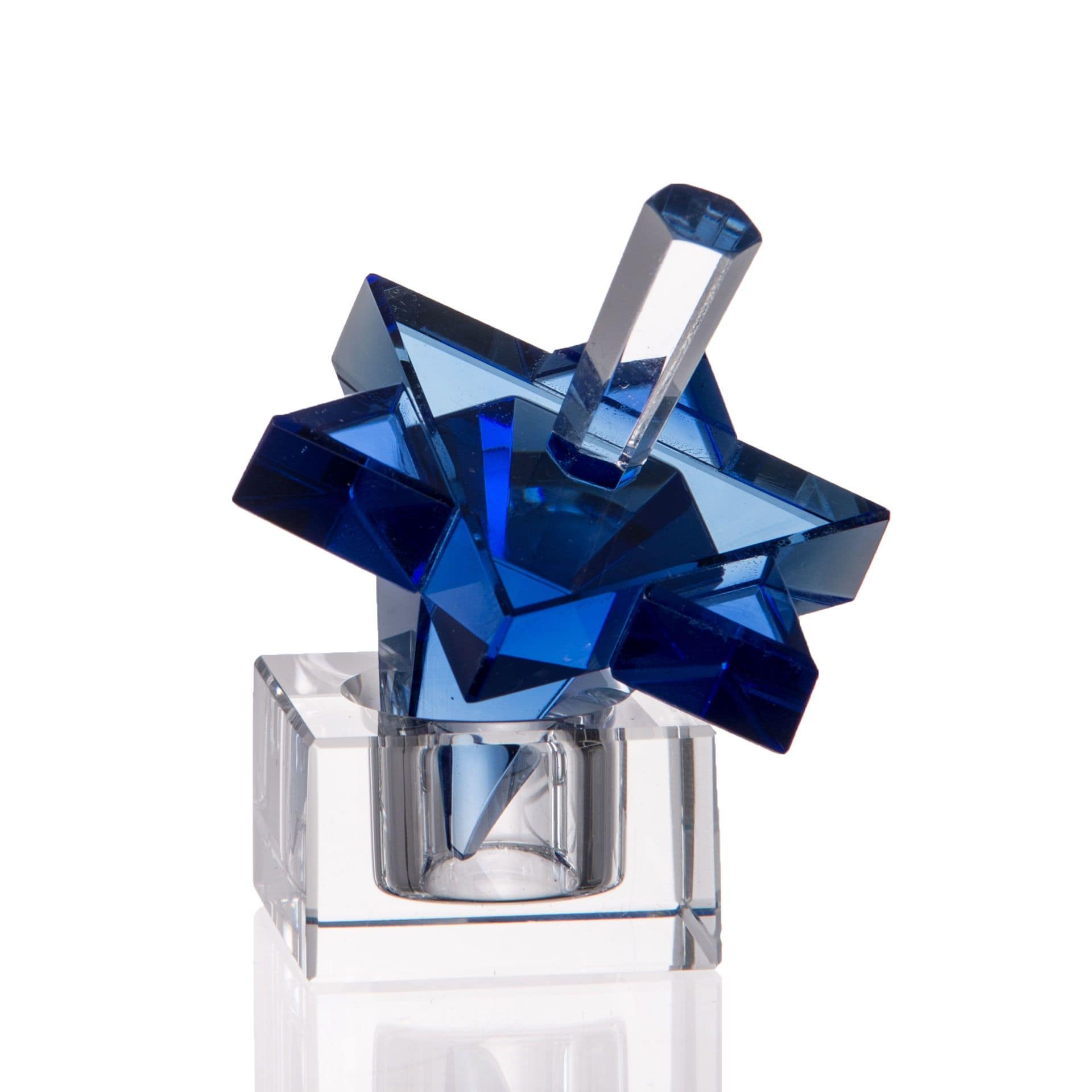 Copa Judaica Dreidels Blue Crystal Star of David Dreidel