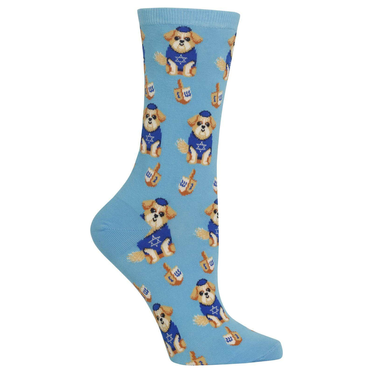 Hot Sox Socks Blue / One Size Women's Dreidel Dog Crew Socks