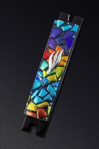 Daryl Cohen - Mosaic Chips Rainbow Mezuzah by Daryl Cohen - ModernTribe