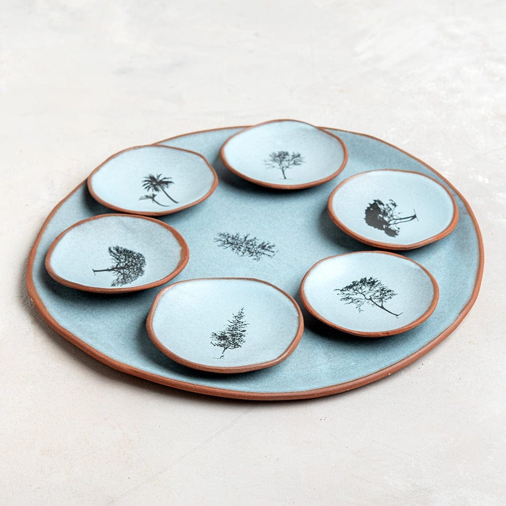 Israel Museum - Trees of Israel Seder Plate - Blue - ModernTribe