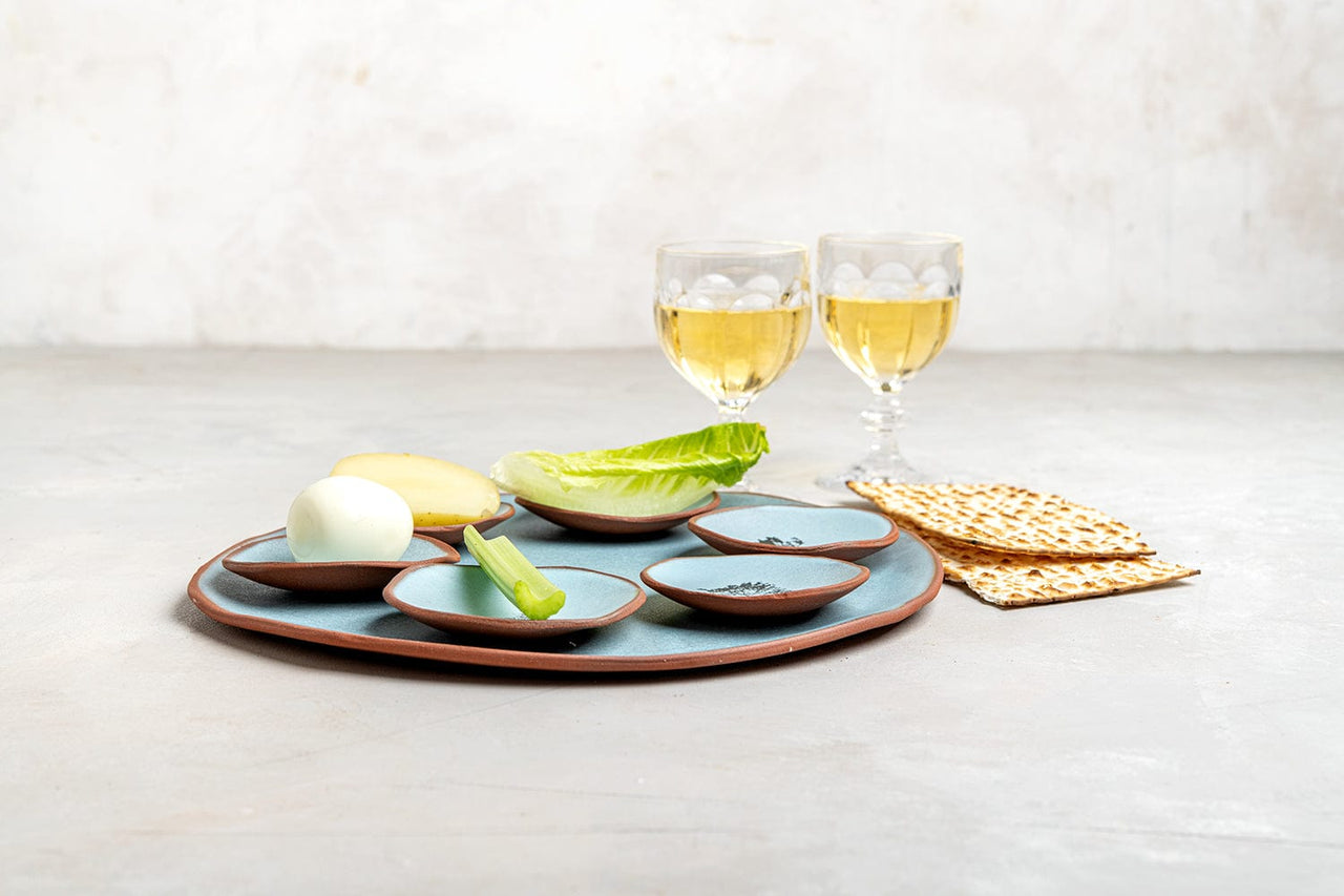 Israel Museum - Trees of Israel Seder Plate - Blue - ModernTribe