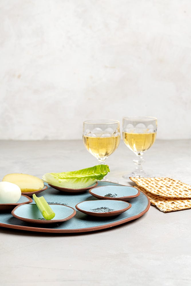 Israel Museum - Trees of Israel Seder Plate - Blue - ModernTribe