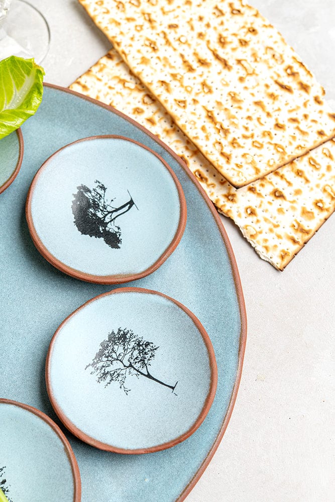 Israel Museum - Trees of Israel Seder Plate - Blue - ModernTribe