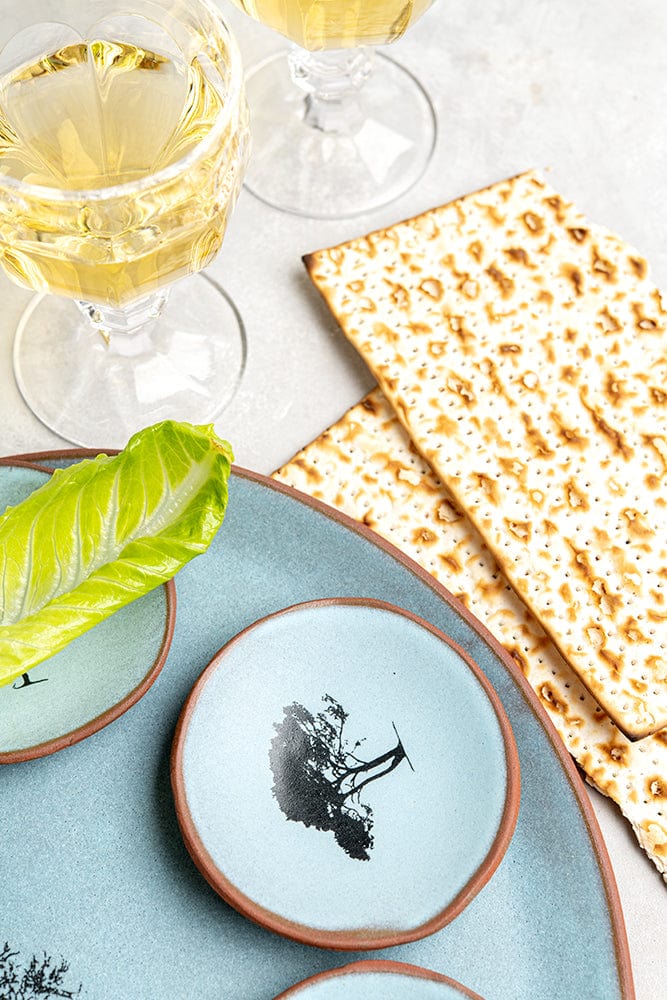 Israel Museum - Trees of Israel Seder Plate - Blue - ModernTribe