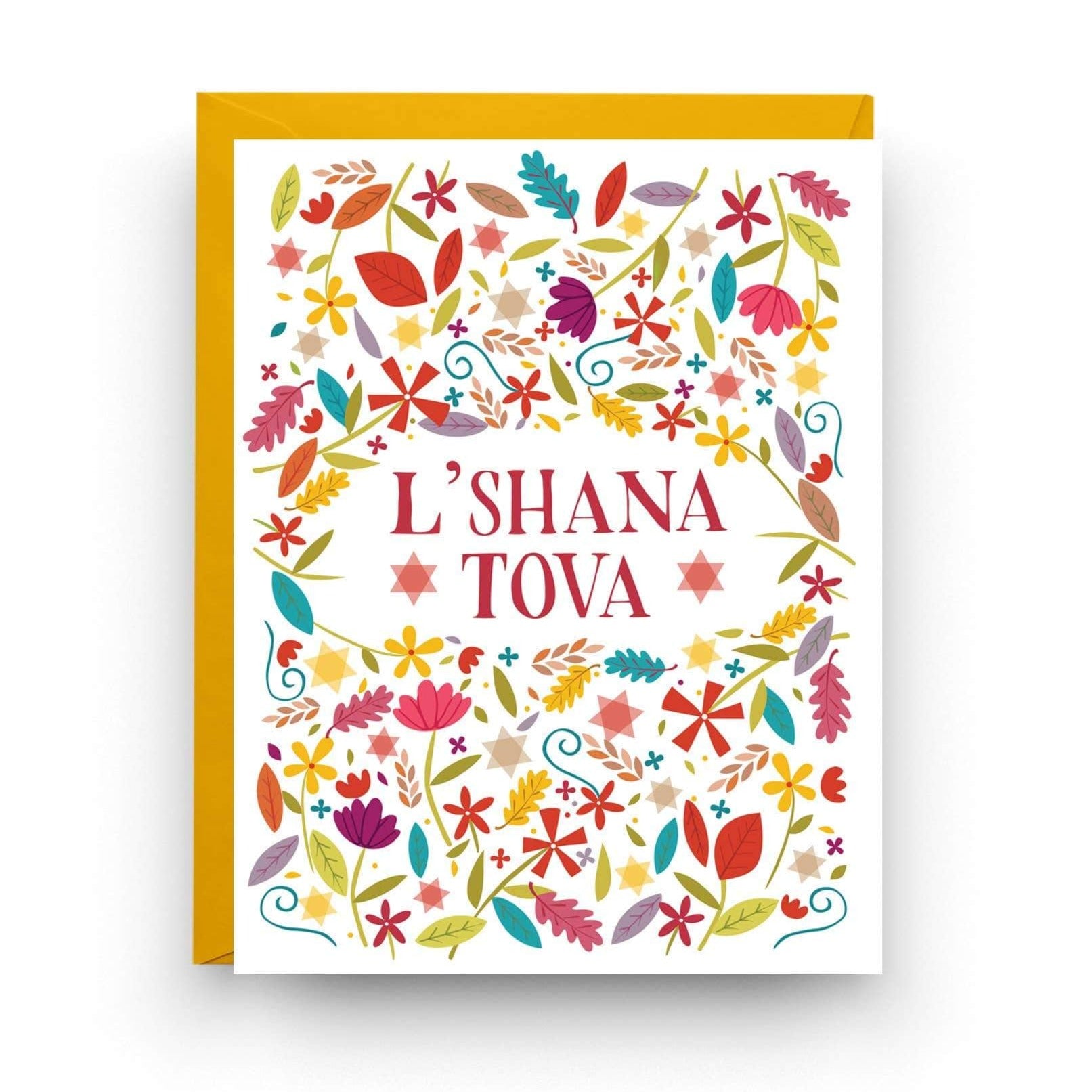 Nicole Marie Paperie Cards Floral Rosh Hashanah Greeting Cards, Box of 6