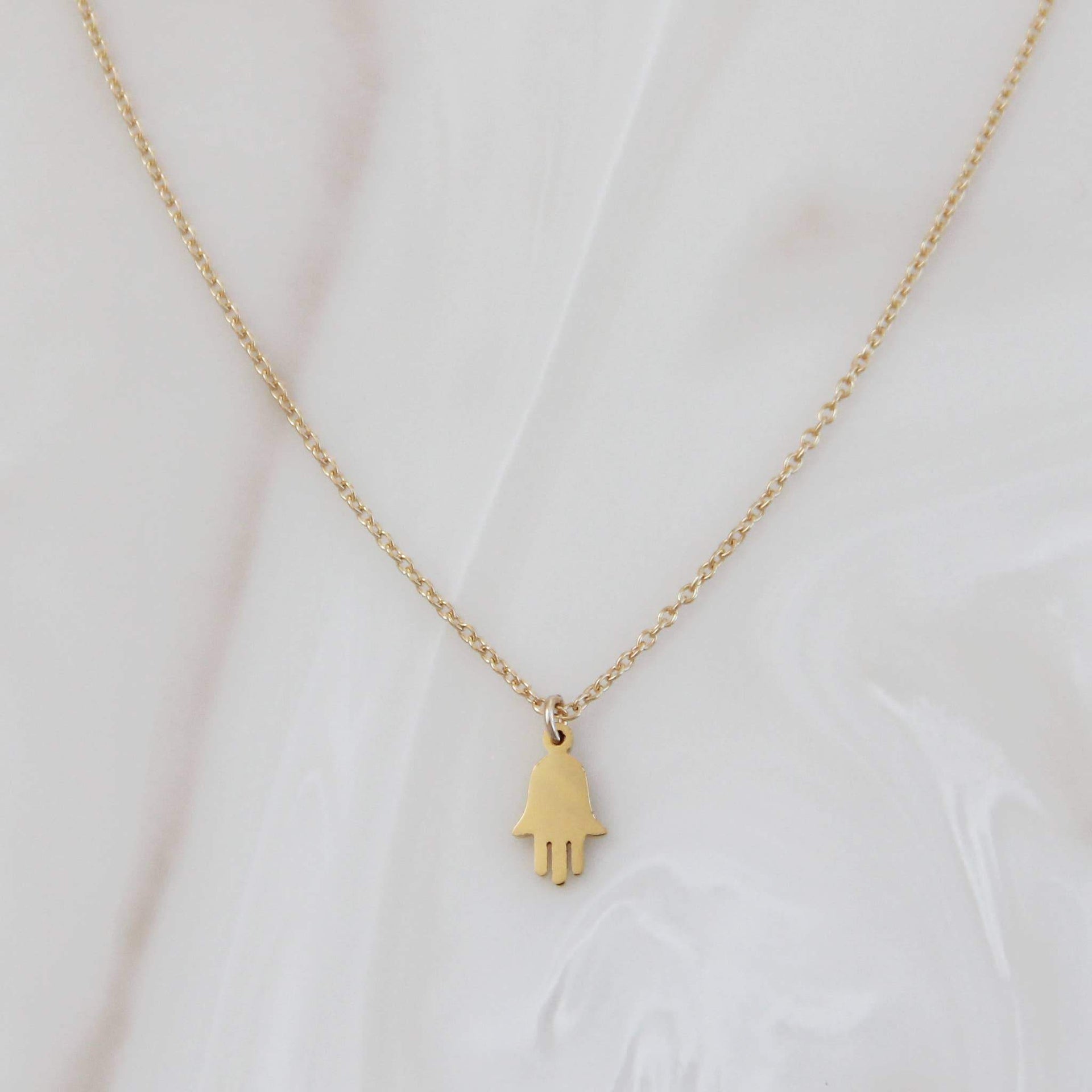 Maive Necklace Tiny Hamsa Necklace - Gold or Silver