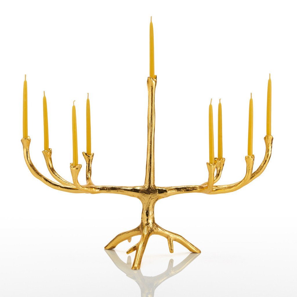 Lunares - Gold Branches Menorah - ModernTribe