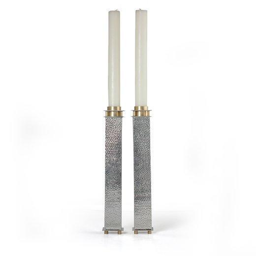 8" Tall Square Shabbat Candle Holders by Joy Stember