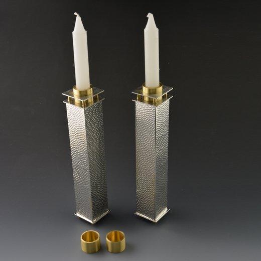 Joy Stember - 8" Tall Square Shabbat Candle Holders by Joy Stember - ModernTribe