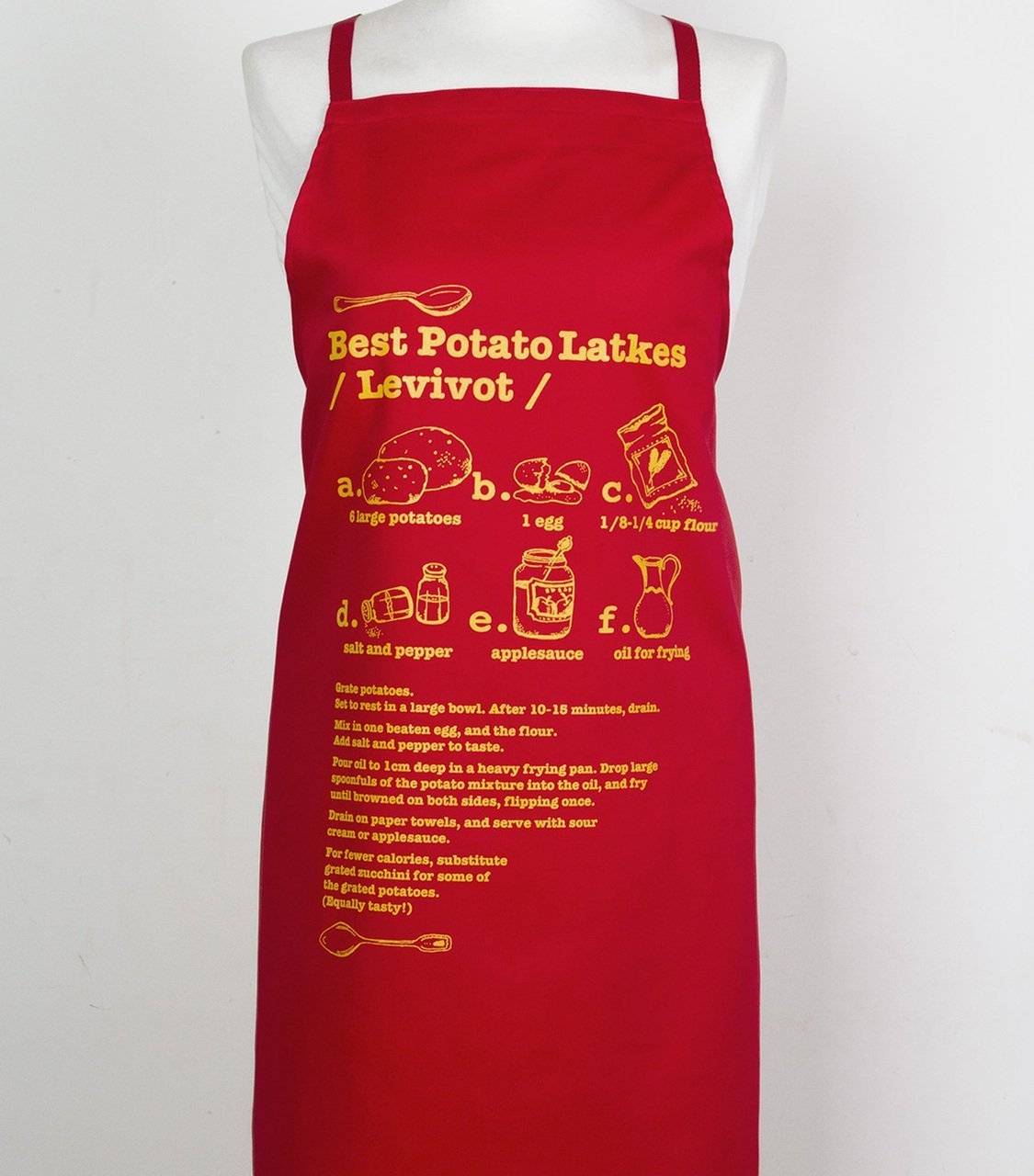 Barbara Shaw - Hanukkah Latkes Apron - Red - ModernTribe