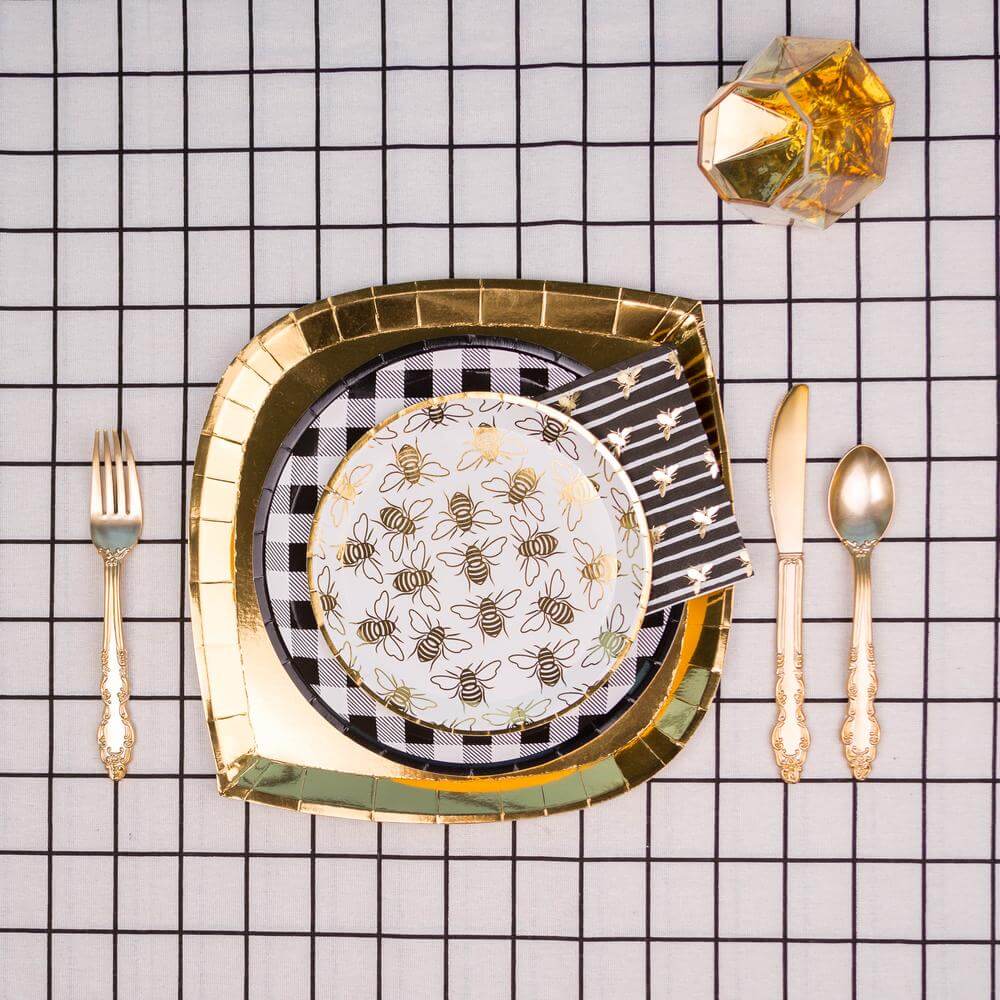 Jollity - Hey Bae - Bee, Disposable Dessert Plates - Set of 8 - ModernTribe