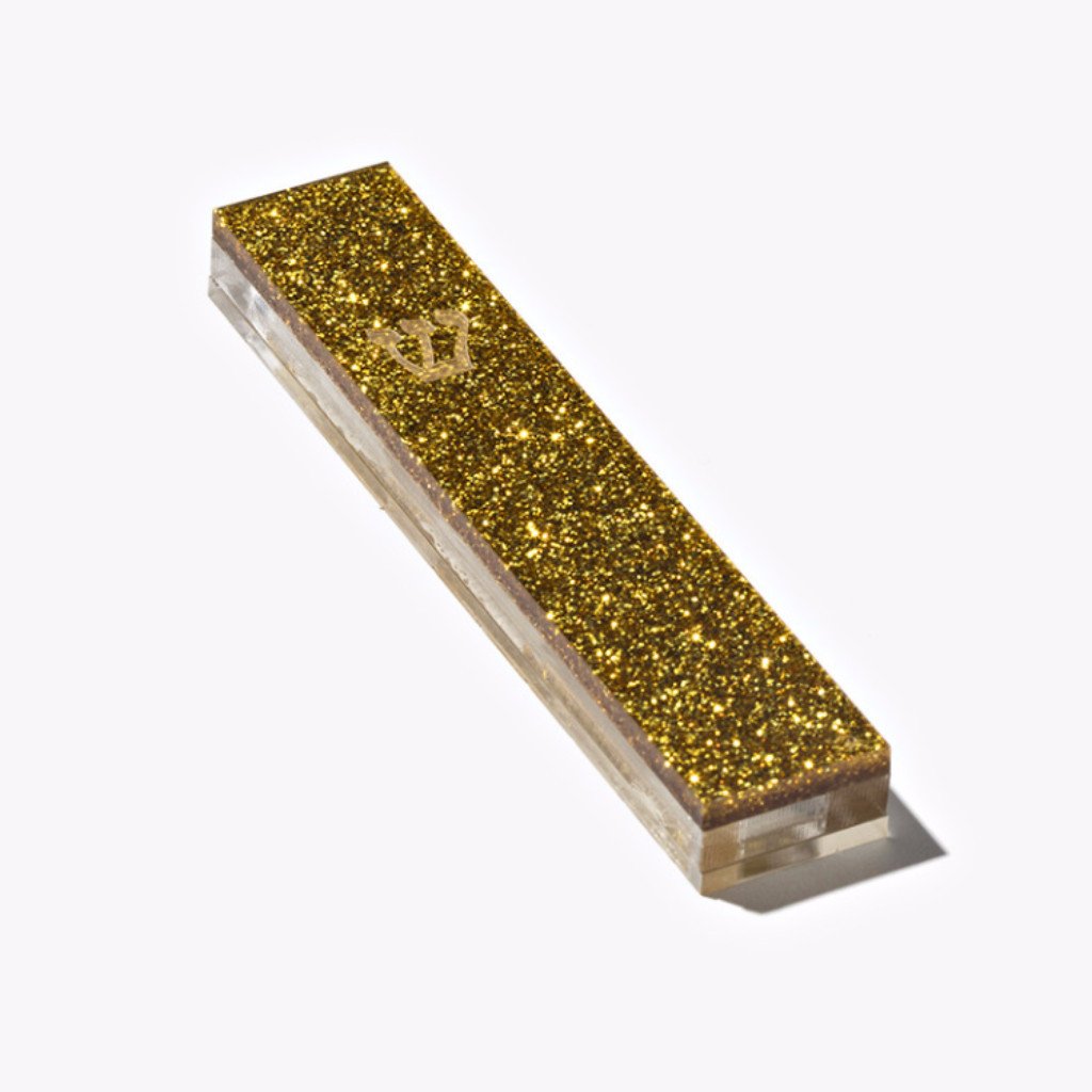 Impression Judaica Mezuzah Wedding Band "Design A" Acrylic Glitter Mezuzah - (Choice of Colors)