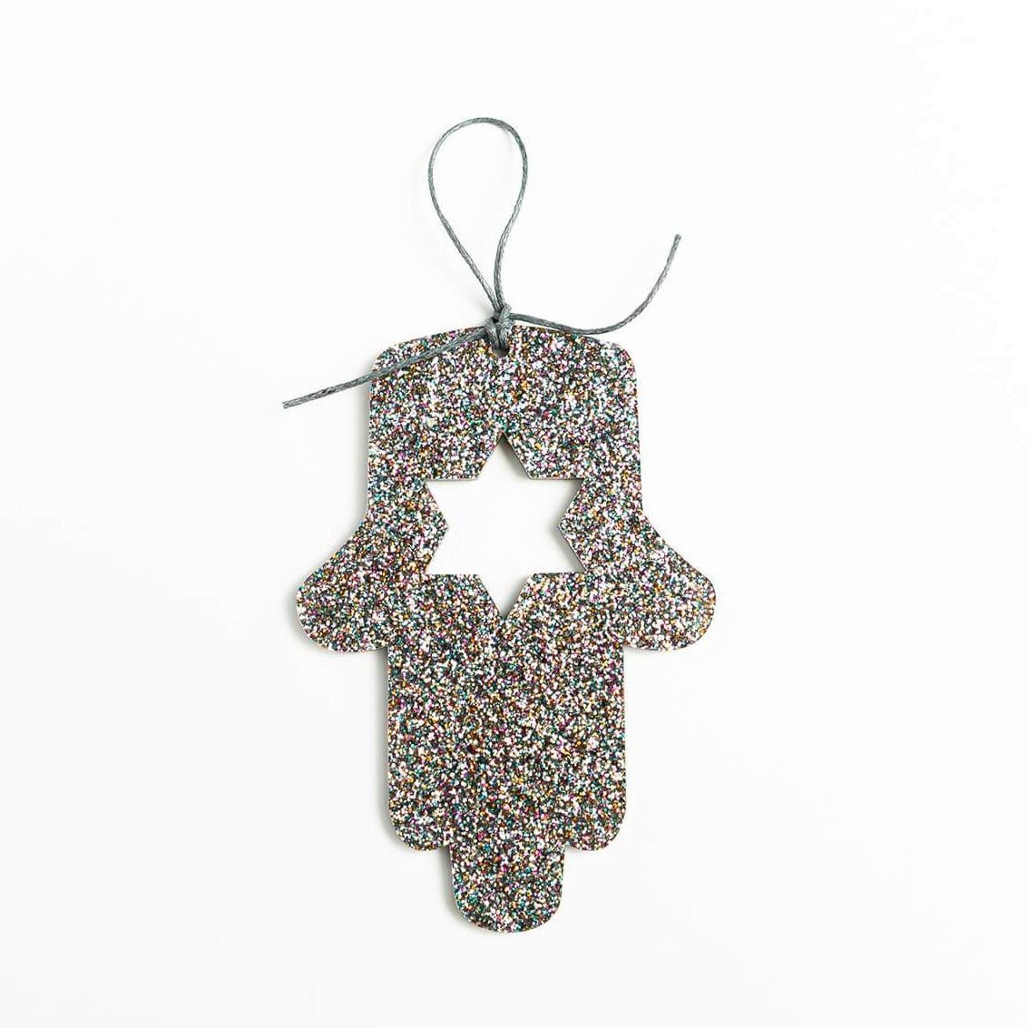 Ariel Tidhar - Petite Wall Hamsa with Magen - Multi Glitter - ModernTribe