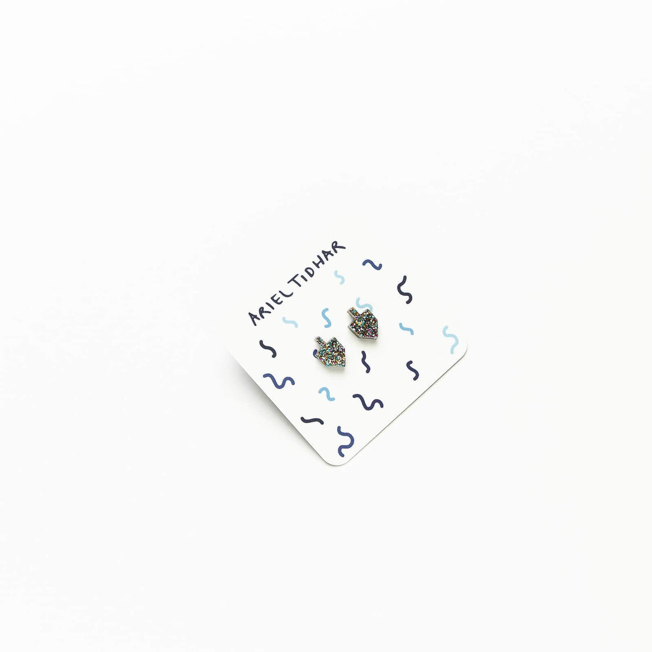 Ariel Tidhar - Dreidel Stud Earrings - Multi Glitter - ModernTribe
