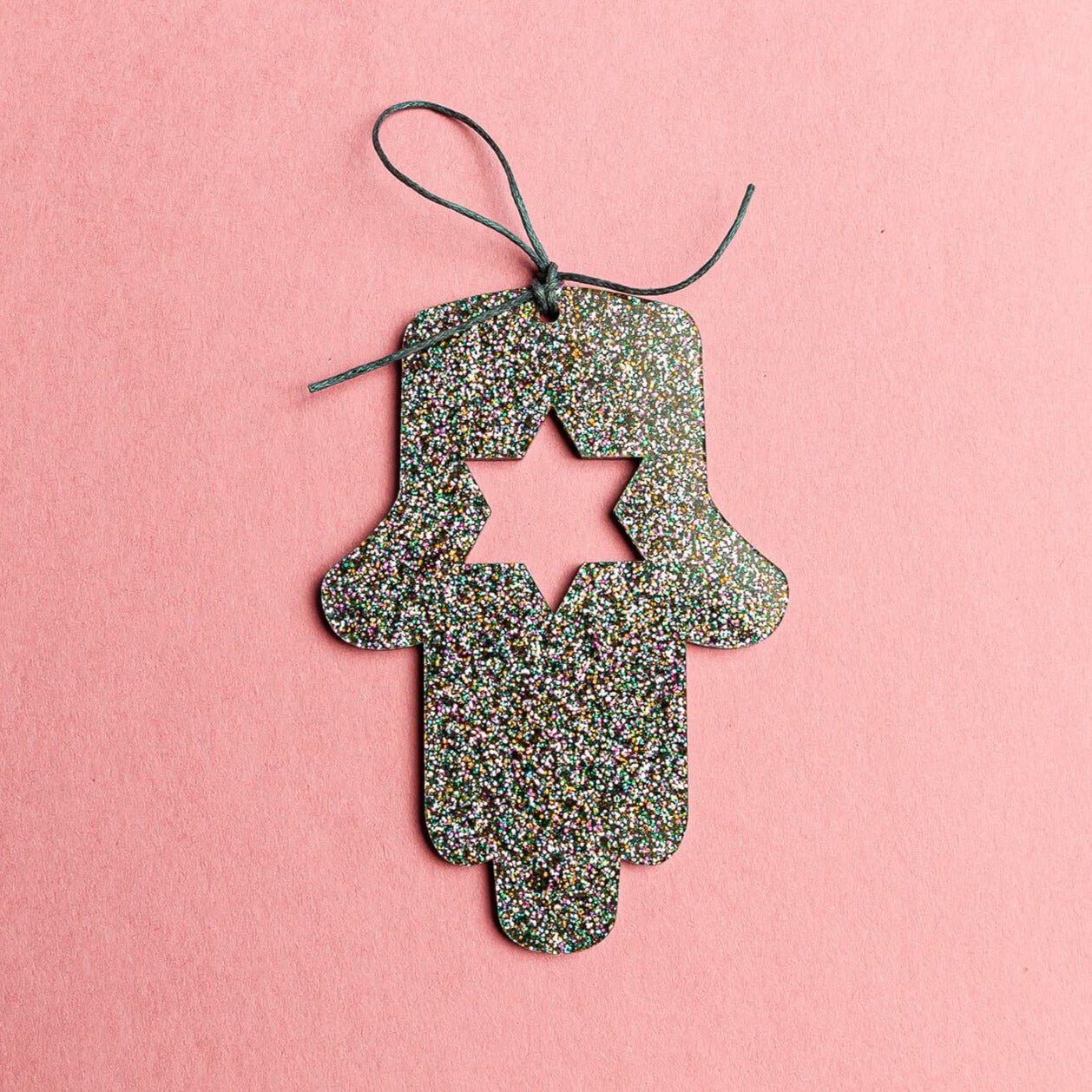 Ariel Tidhar - Petite Wall Hamsa with Magen - Multi Glitter - ModernTribe