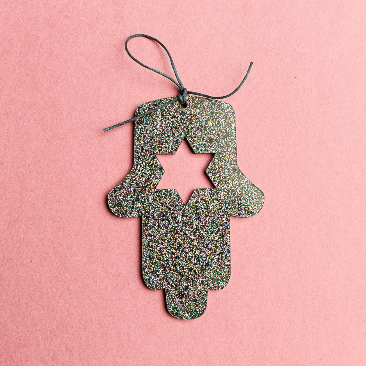 Ariel Tidhar Wall Hamsas Multi Glitter Petite Wall Hamsa with Magen - Multi Glitter