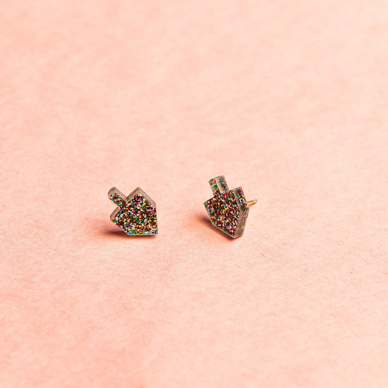 Ariel Tidhar - Dreidel Stud Earrings - Multi Glitter - ModernTribe
