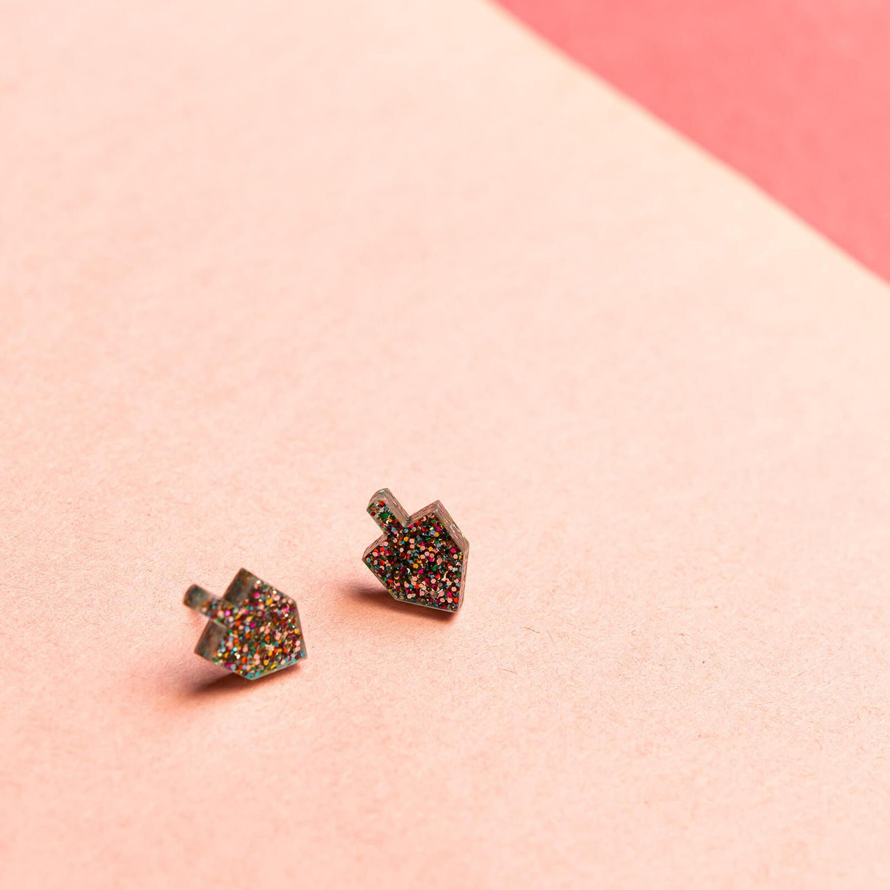 Ariel Tidhar - Dreidel Stud Earrings - Multi Glitter - ModernTribe