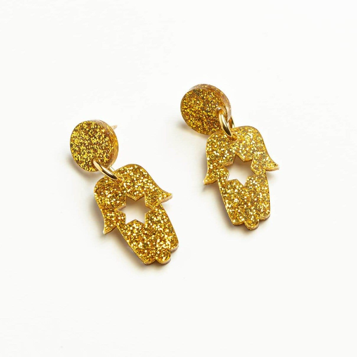 Ariel Tidhar - Mimi Hamsa Earrings - Gold Glitter - ModernTribe