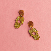Ariel Tidhar Earrings Gold Mimi Hamsa Earrings - Gold Glitter