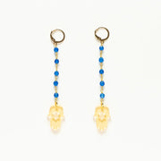 Ariel Tidhar Earrings Blue Dahliah Earrings - Blue and Nude