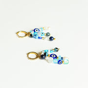 Ariel Tidhar Earrings Blue Leetal Beaded Fringe Earrings